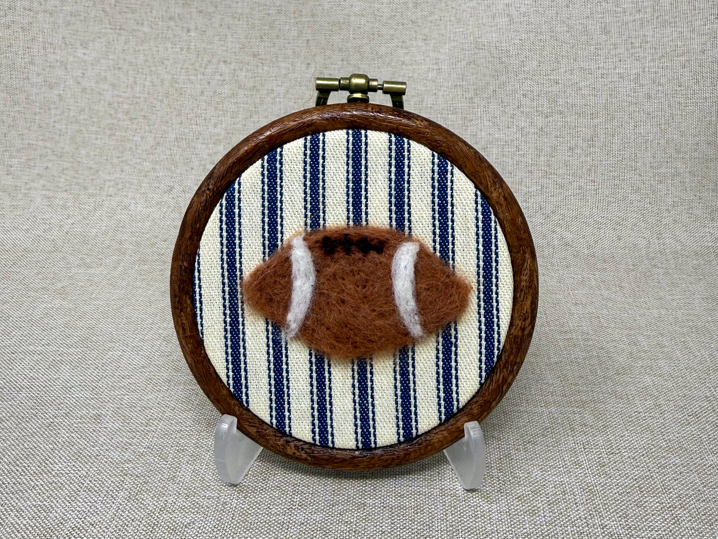 Handmade Needle Felted Rugby Ball Art