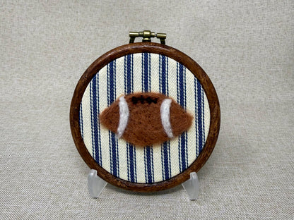 Handmade Needle Felted Rugby Ball Art