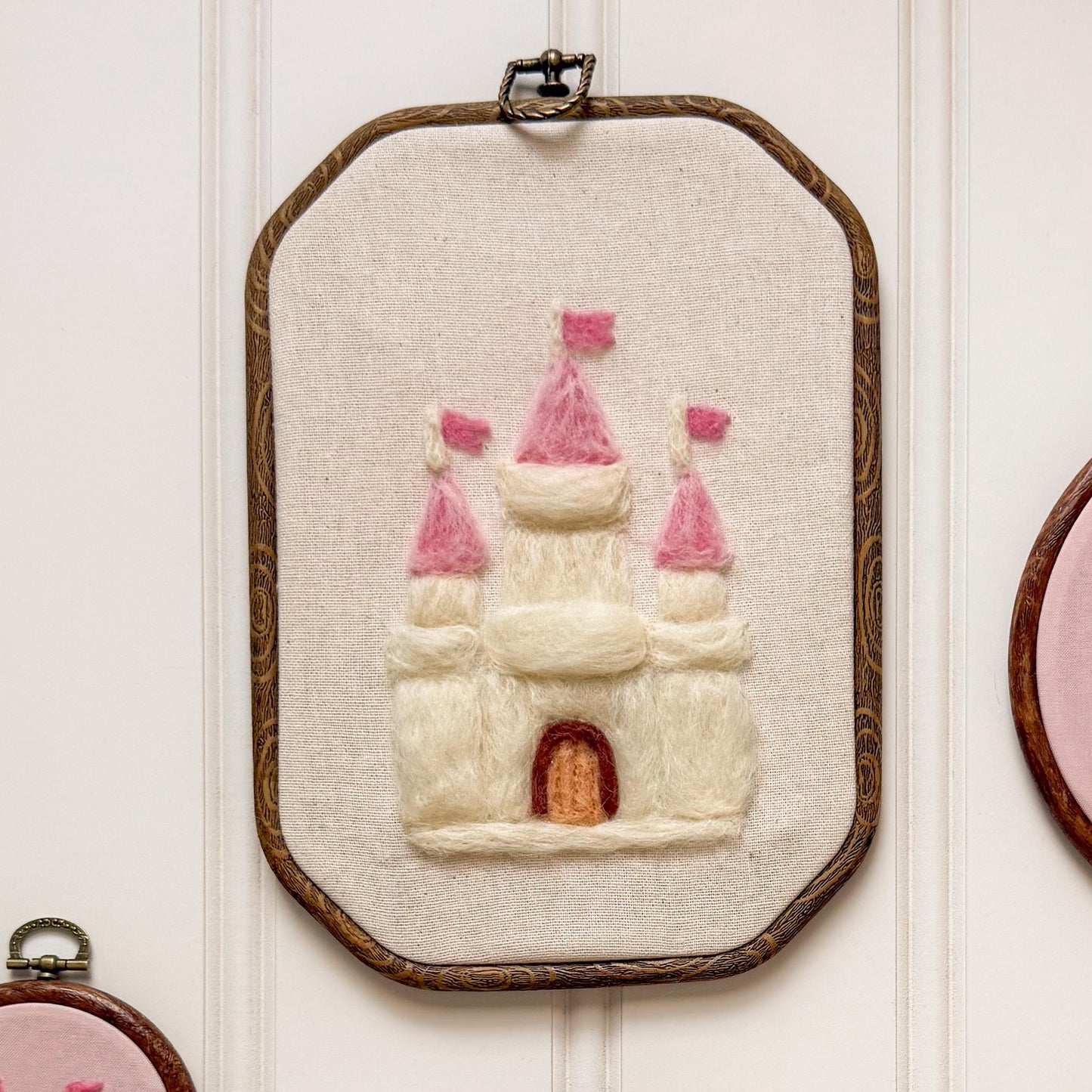 Princess Castle felted hoop art