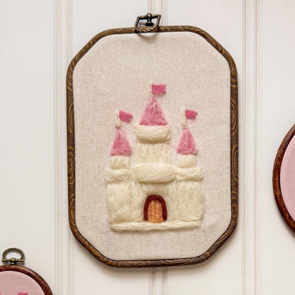 Princess Castle felted hoop art