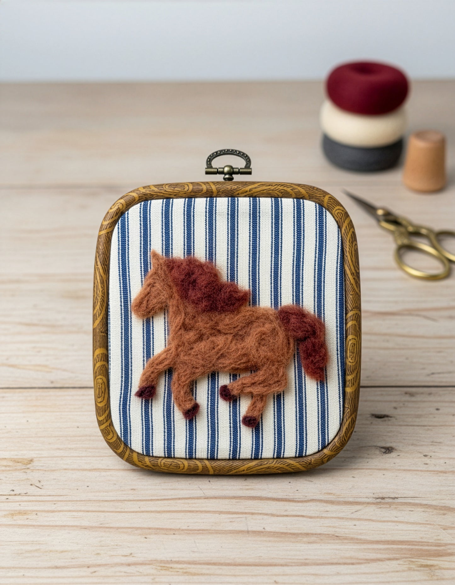Handmade Wool Felt Horse Art