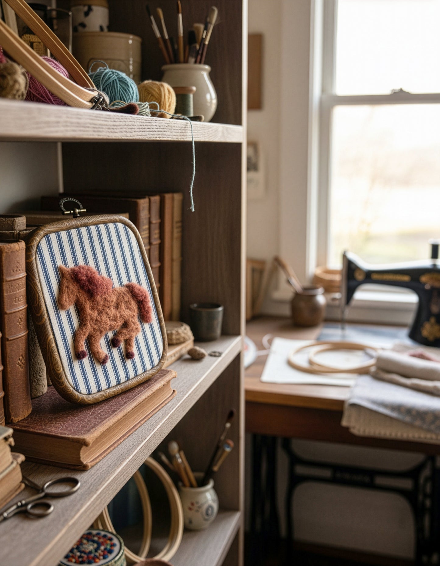 Handmade Wool Felt Horse Art