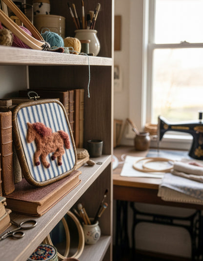 Handmade Wool Felt Horse Art
