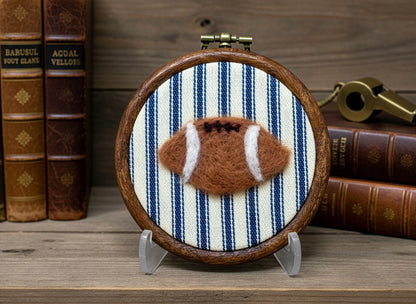 Handmade Needle Felted Rugby Ball Art
