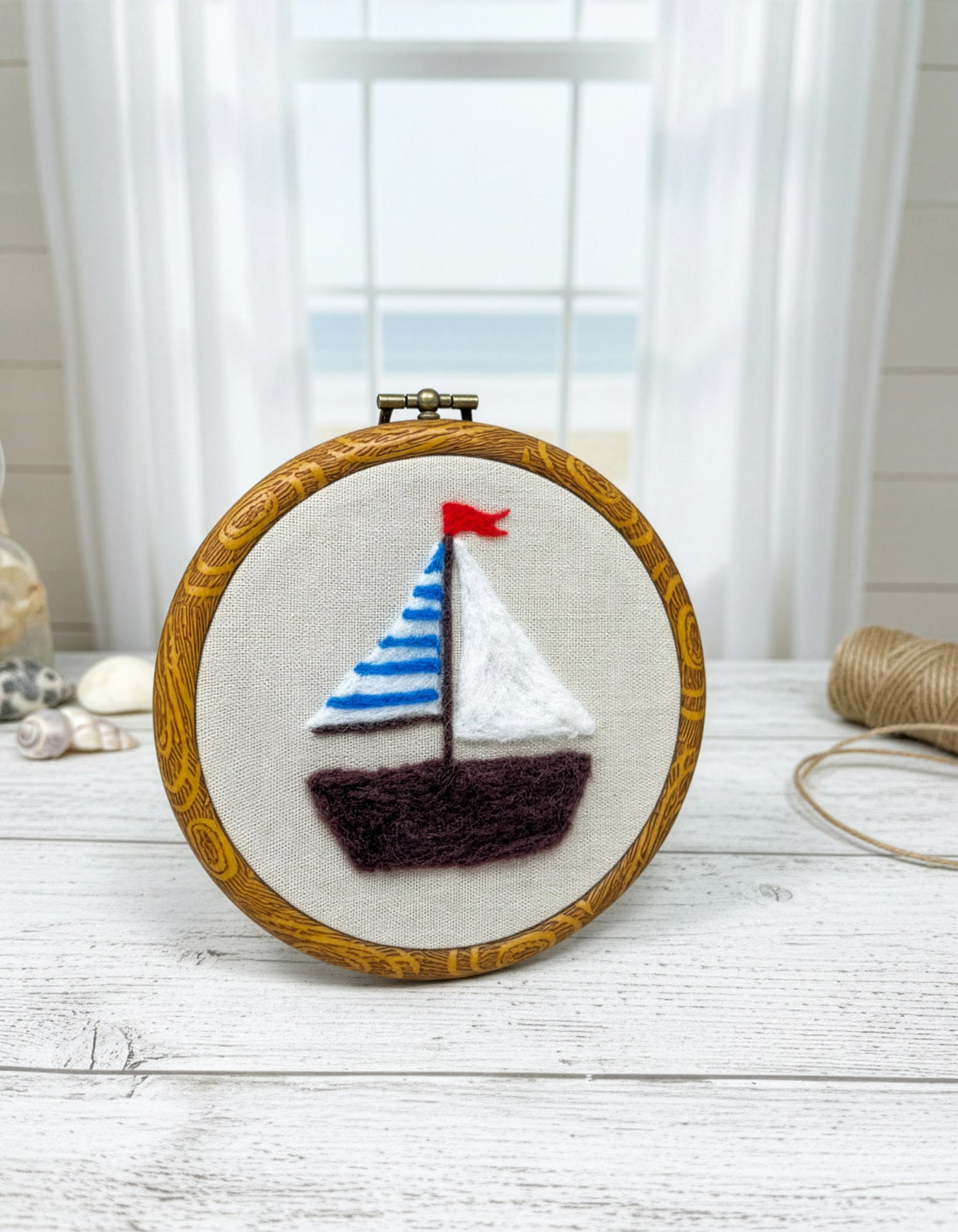 Handmade Felted Sailboat