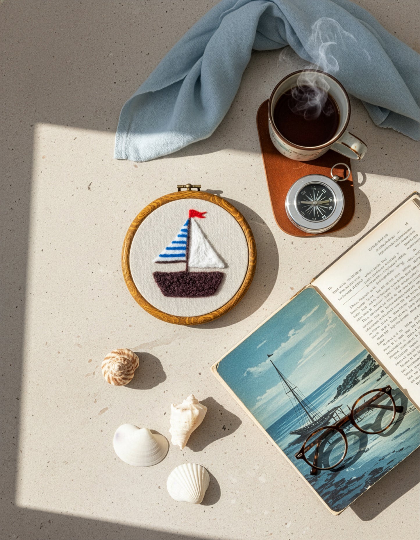 Handmade Felted Sailboat