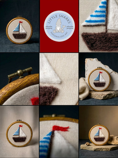 Handmade Felted Sailboat
