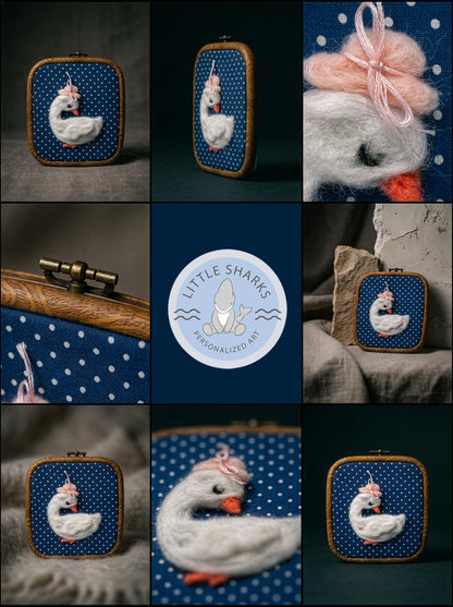 Needle Felted Goose Wall Art